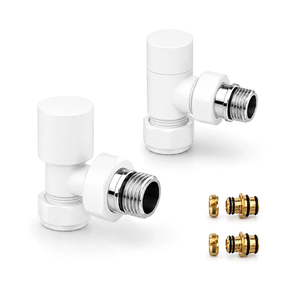 Kit valvola e detentore raccordo multistrato diam 16 bianco opaco