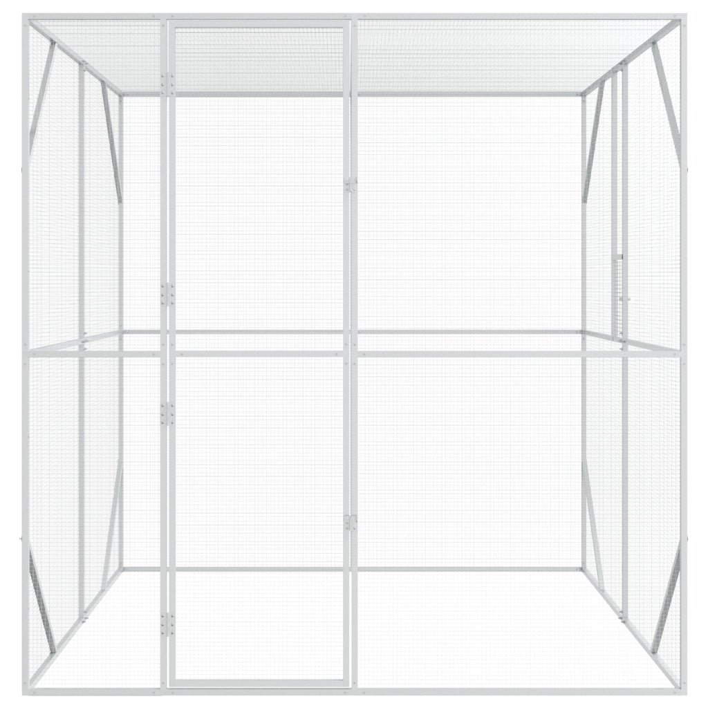 Voliera per Uccelli Antracite 209x202x214 cm Acciaio