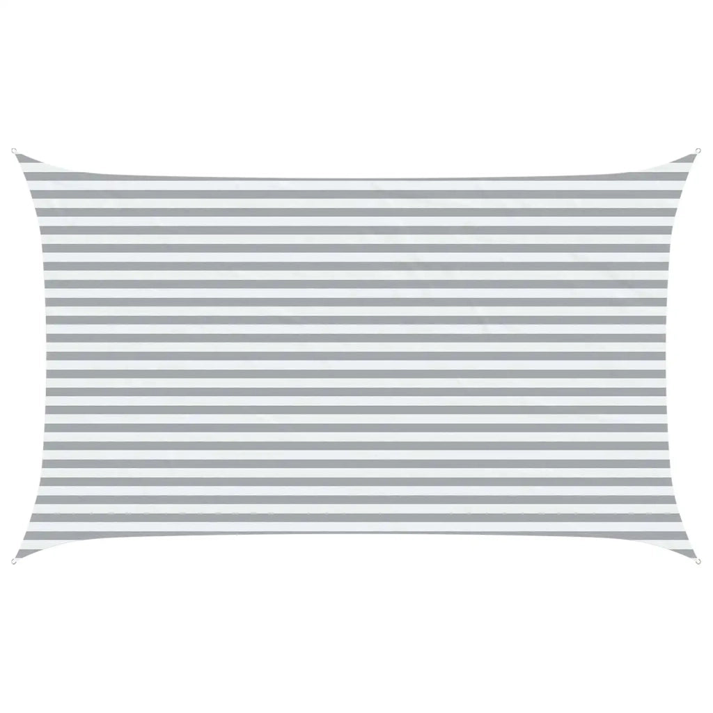 Vela da ombra solare-Telo Ombra-Vela Ombreggiante-Parasole a Vela Grigio chiaro e bianco 5 x 3 m