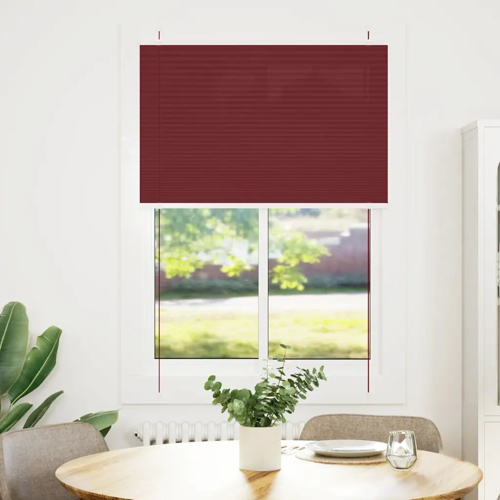 Tenda Plissettata Rosso Bordeaux 90x150 cm Larghezza Tessuto 4015243