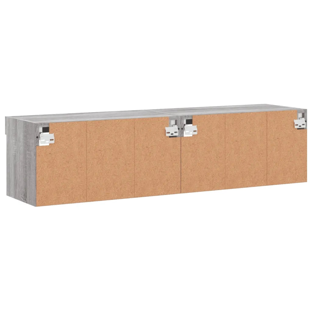 vidaXL Mobili Porta TV con Luci LED 2pz Grigio Sonoma 60x30x30 cm