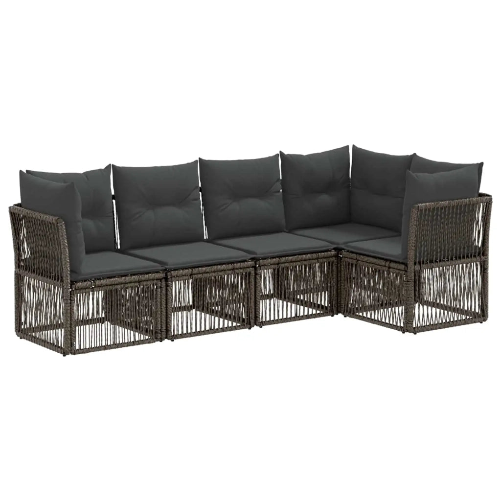 Set Divano da Giardino 5 pcs Grigio polyrattan 3434216