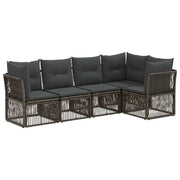 Set Divano da Giardino 5 pcs Grigio polyrattan 3434216