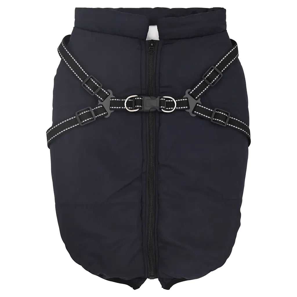 Cappotto Cani Imbracatura Impermeabile Riflettente Blu Navy L68 4019921