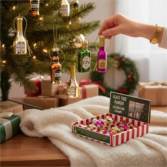 Decorazioni per albero di Natale in vetro a 12 pezzi 'Celebration Champs