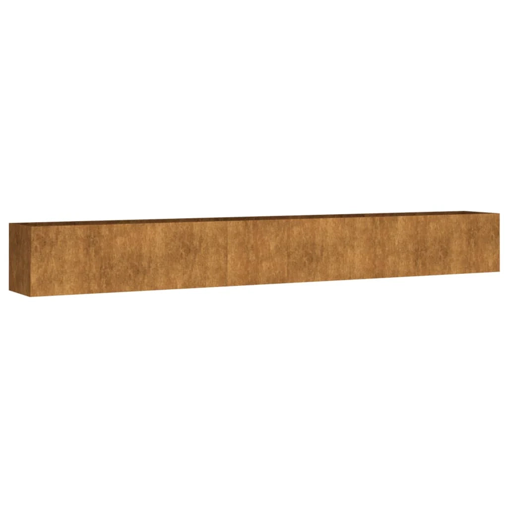 Portavaso per fioriera aiuola rialzata piante fiori terrazzo giardino giardino 360 x 40 x 40 cm acciaio corten marrone 02_0039437
