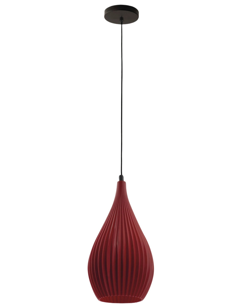Lampada a Sospensione Lisa in Metallo e Plastica Vegetale - Bordeaux, Attacco E27, Struttura Elegante e Sostenibile, IP20, 230V - Linea Design
