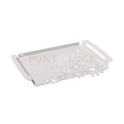 vassoio piccolo margherite Bianco marmo in Ferro 37x26cm