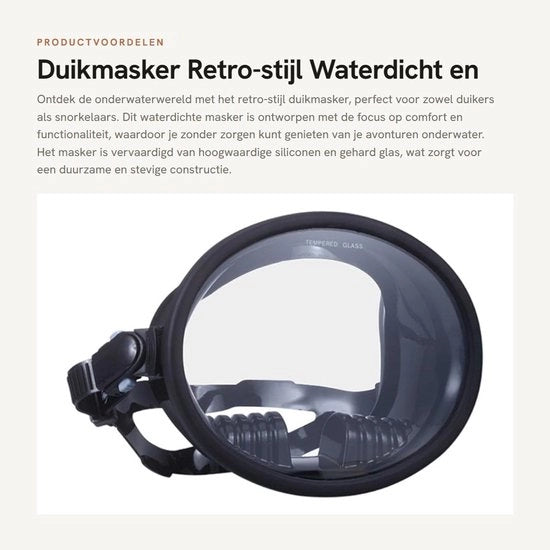 Maschera da immersione Acqua-Resistente - Anti-mist - Vetro in Silicone/Raccordi in Vetro - Design Ergonomico - Visuale Panoramica Ampliata - 15,5 x 13 cm - Maschera da Snorkeling
