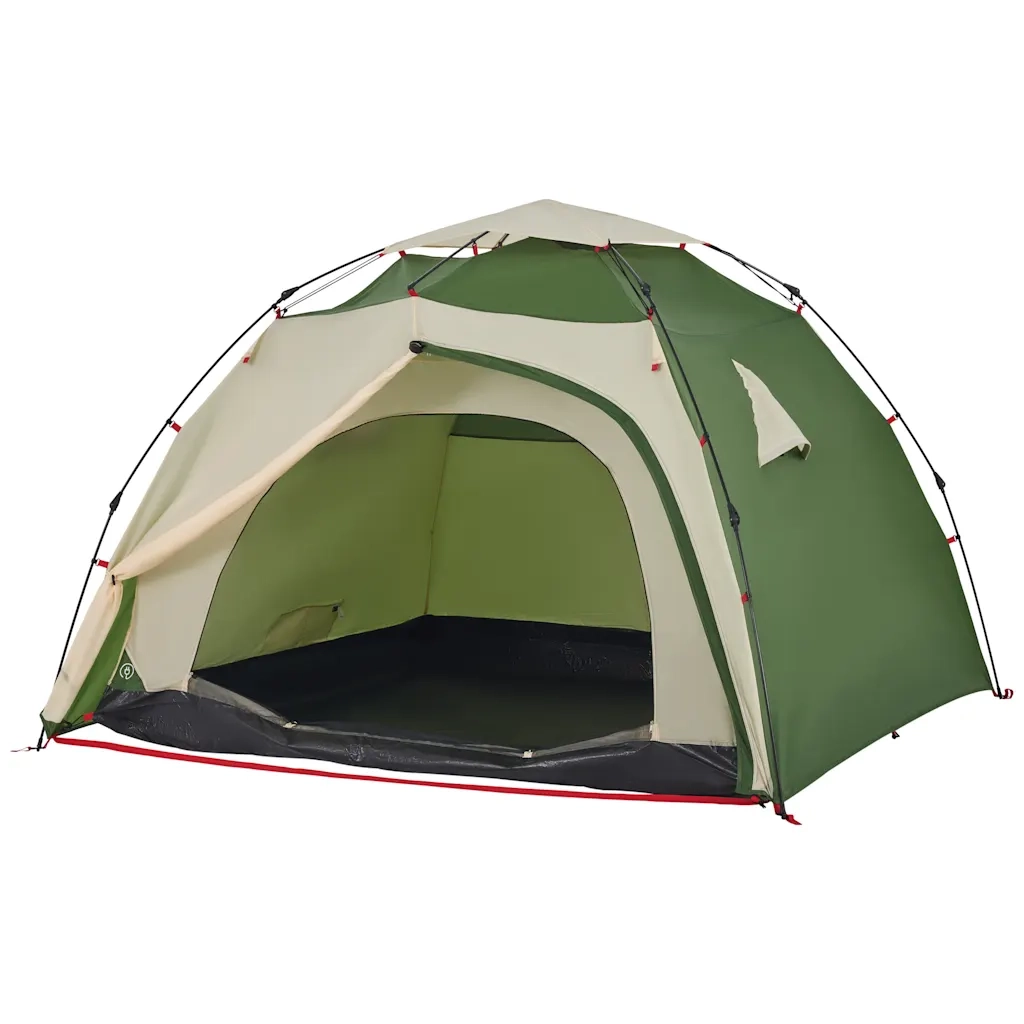 Tenda a Cupola da Campeggio 4 Persone Verde a Rilascio Rapido 4004242
