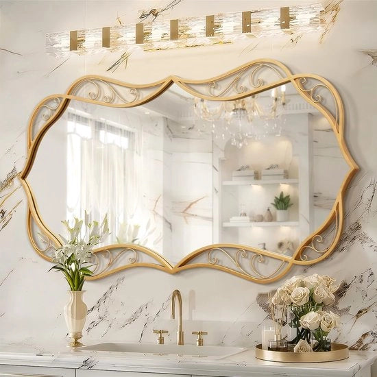 Specchio per parete grande 60 x 122 cm - Decorazione tradizionale per parete - Finitura lussuosa - Specchio decorativo - Bordura classica - Specchio decorativo per parete