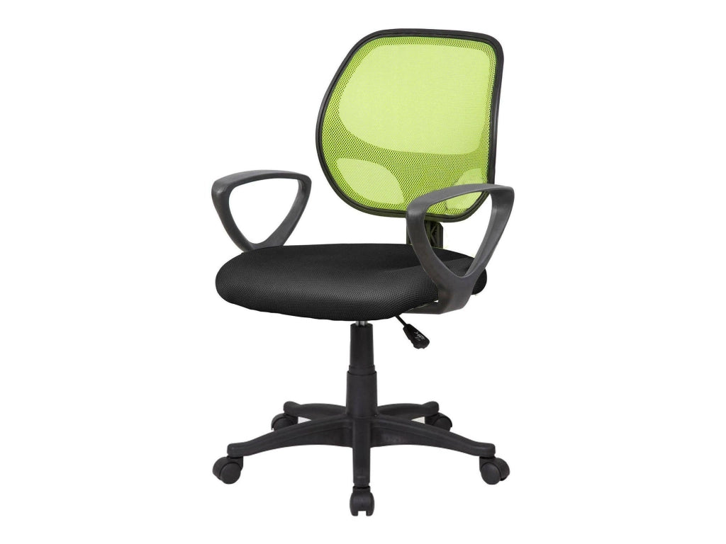 Sedia da ufficio Filiberta, Poltrona operativa a rete con braccioli, Seduta ergonomica da ufficio, 56x57h88/100 cm, Nero e Verde