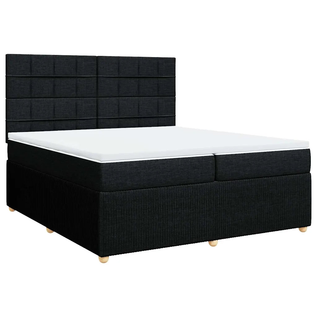Giroletto a Molle con Materasso Nero 200x200 cm in Tessuto 3292165
