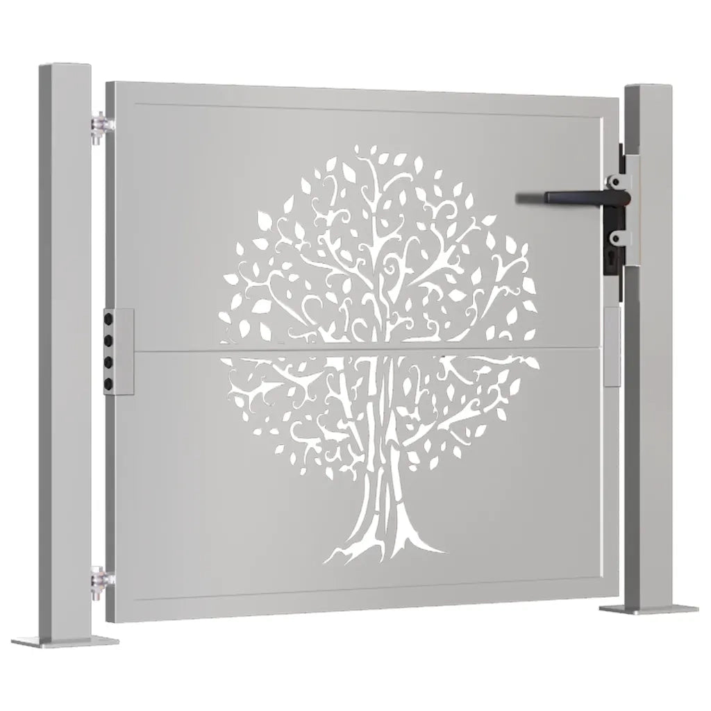 Cancello da giardino 100x75 cm in acciaio Corten con design ad albero 153160
