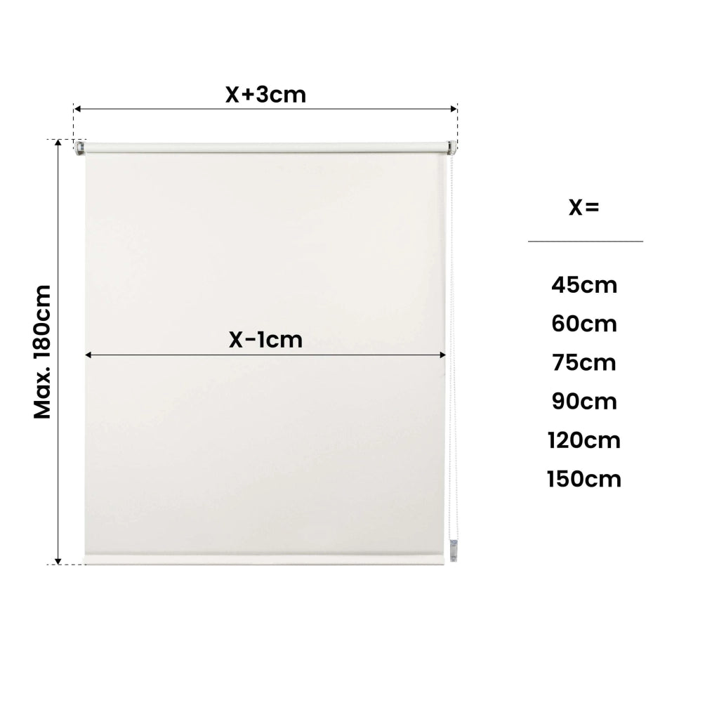 Tenda a Rullo Oscurante installazione senza foratura EasyFix Ecru 75x180 cm