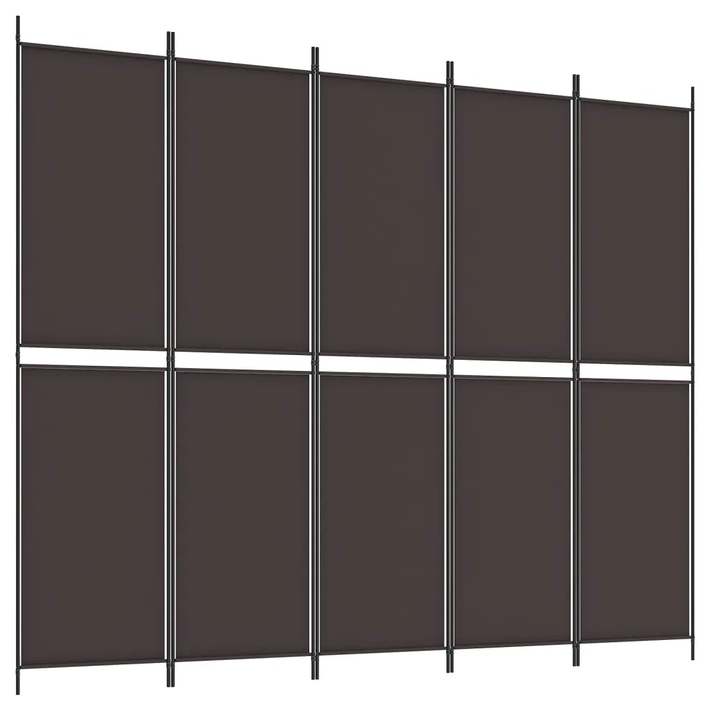 Divisorio a 6 Pannelli Marrone 300x220 cm in Tessuto 350255