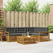 Set di divani da esterno con cuscino 5 pcs Naturale e Antracite