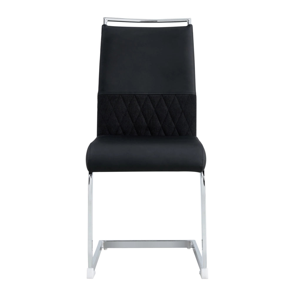 Sedia da pranzo nera in metallo, schienale ergonomico imbottito