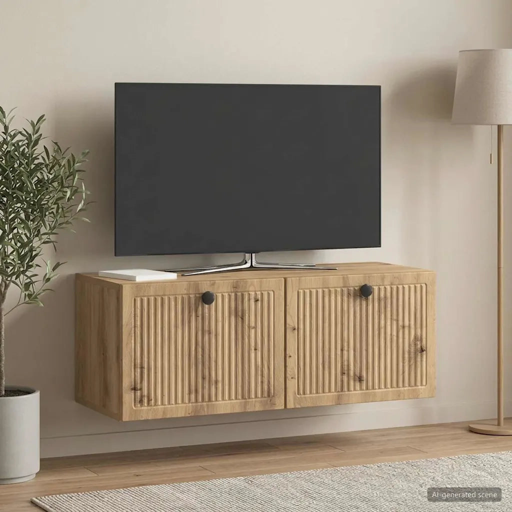 Mobile Porta TV da Muro Rovere Artigianale 78,5 x 31 x 30 cm 898044
