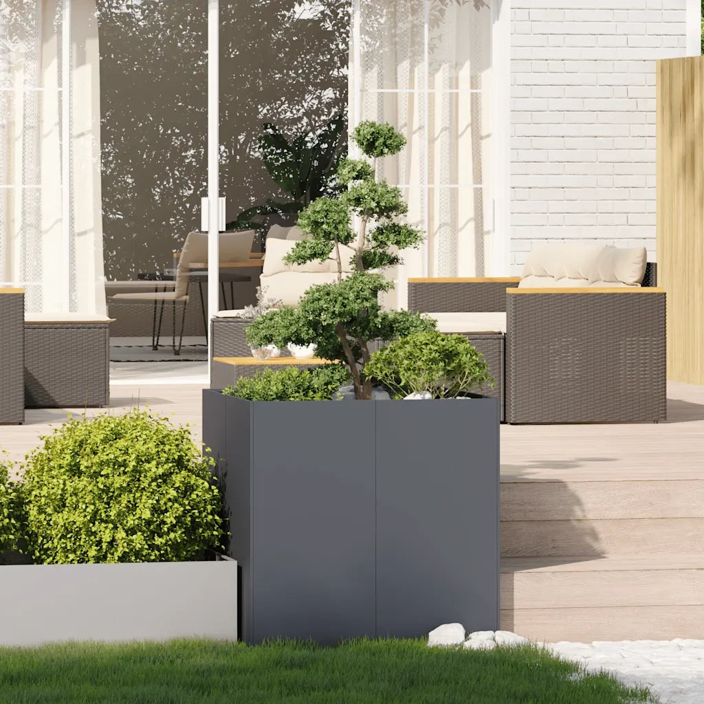 Fioriera Antracite 80x80x80 cm in Acciaio 860782
