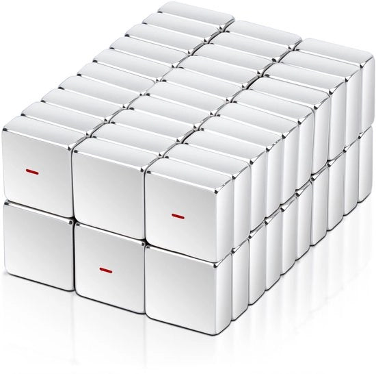 60 pezzi di magneti piccoli forti, 10 x 10 x 4 mm magneti di neodimio extra forti, la direzione del polo N del magnete rettangolare è contrassegnata con I, magnete rettangolare per armadi cucina, pannello magnetico