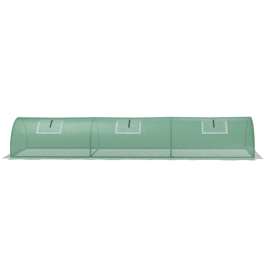 SERRA TUNNEL 300x80x45 cm Acciaio Verde con finestre a rete