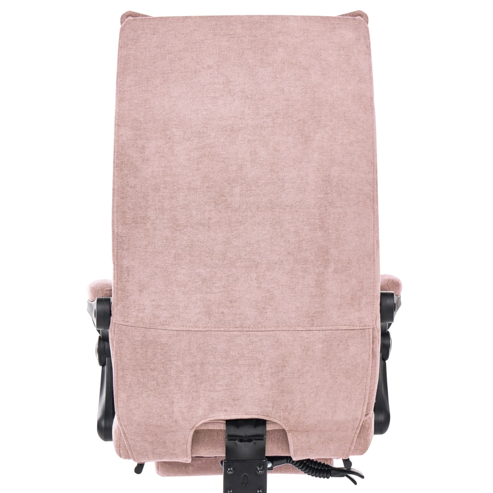 Sedia da ufficio professionale girevole Rivestimento in ciniglia con poggiapiedi Schienale inclinabile rosa pastello