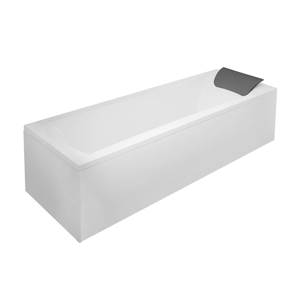 Vasca da bagno a parete 180x80 con pannelli bianco lucido e cuscino antibatterico Ypsilon