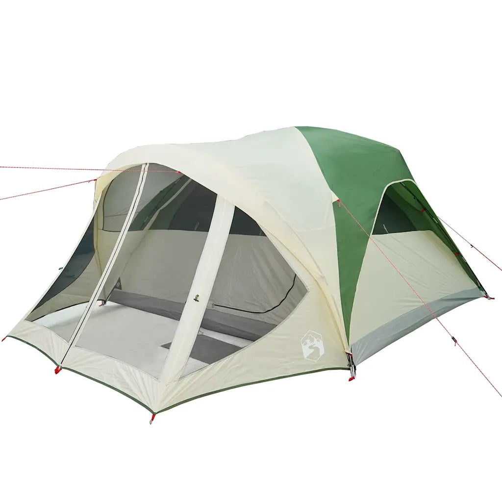 Tenda Familiare a Tunnel per 6 Persone Verde Impermeabile 4009458