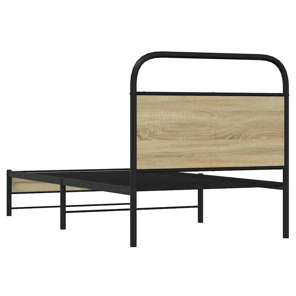 Letto singolo | Letto per adulti | Giroletto senza Materasso Rovere Sonoma 75x190 cm in Truciolato