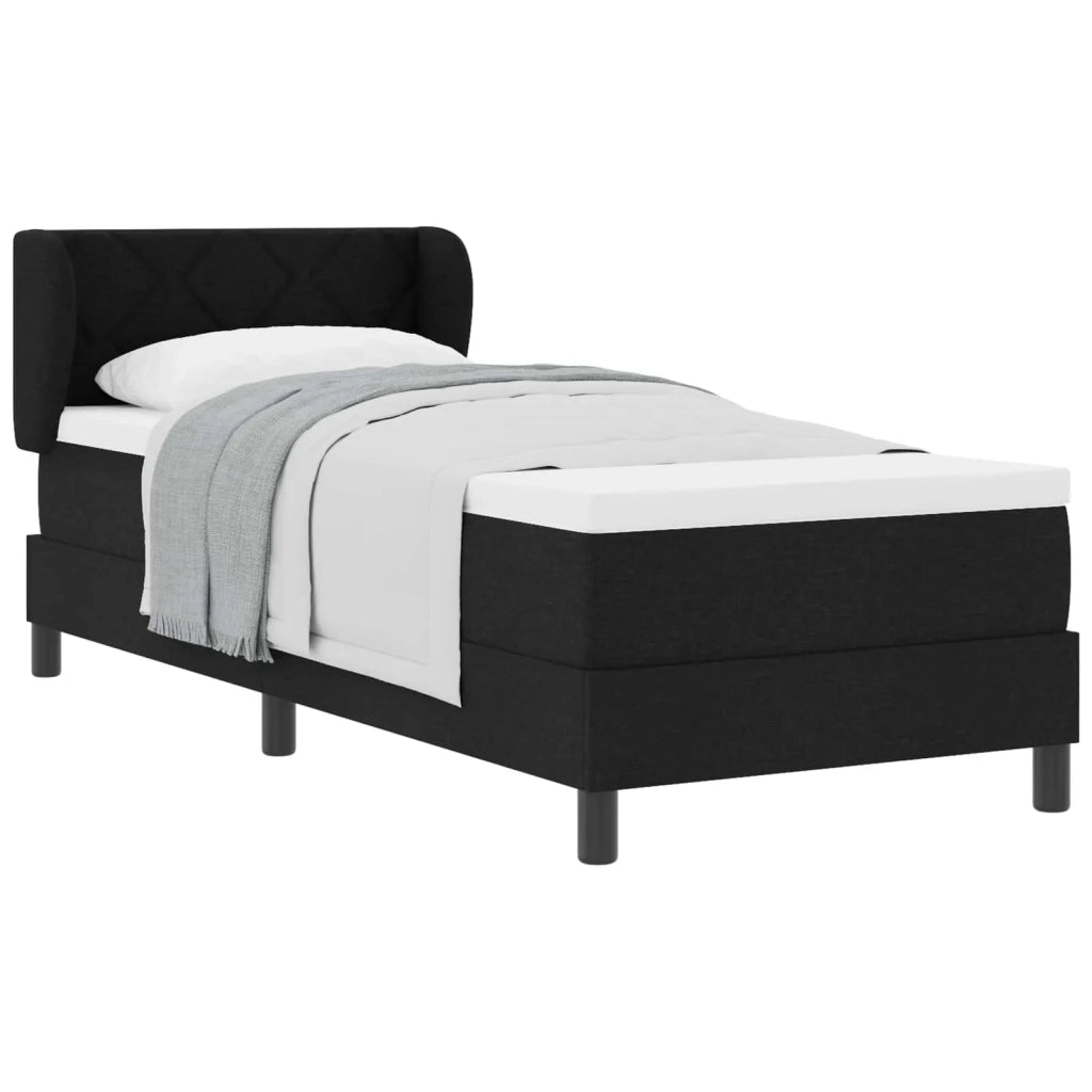 Letto a molle con materasso Nero 80 x 200 cm Tessuto 3340054