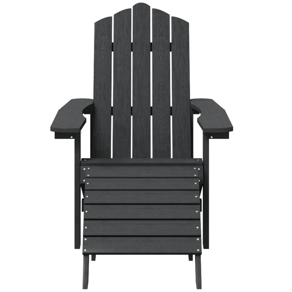 Sedia da Giardino Adirondack con Poggiapiedi Antracite in HDPE 318646