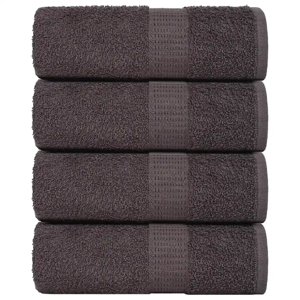 Asciugamani Ospiti 4 pz Antracite 30x50 cm 360 g/mÂ² 100% Cotone