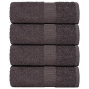 Asciugamani Ospiti 4 pz Antracite 30x50 cm 360 g/mÂ² 100% Cotone