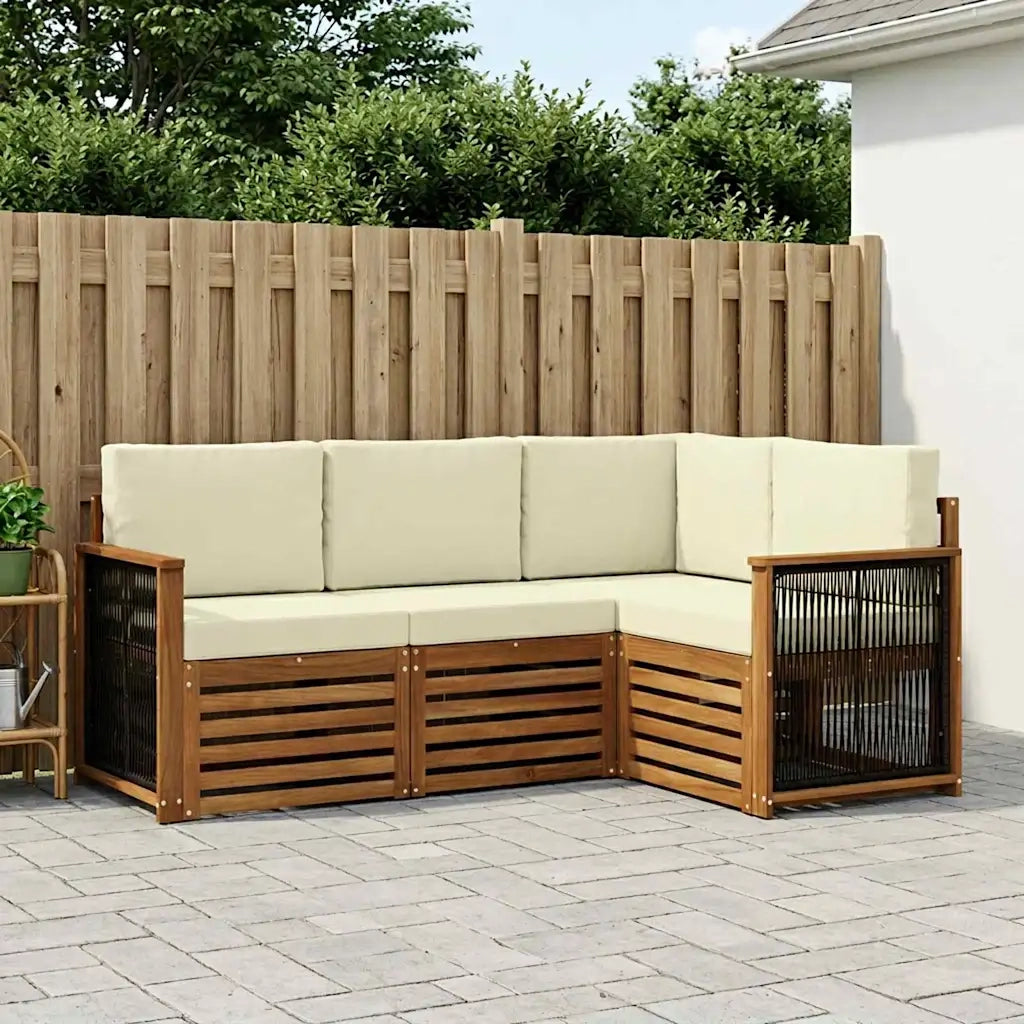 Set divani con cuscino 4 pcs Legno di Acacia Massello 3384291