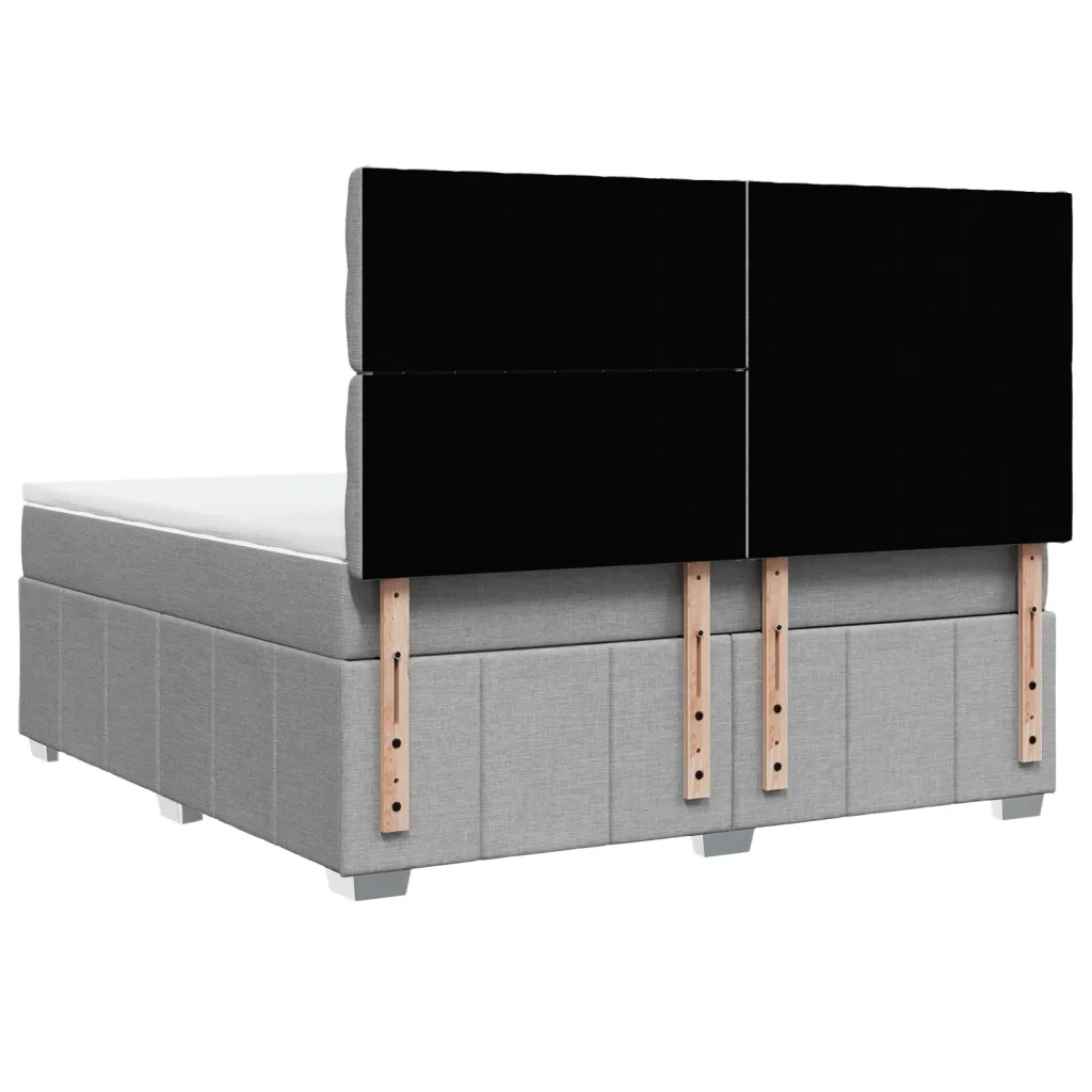 Giroletto a Molle con Materasso Grigio Chiaro180x200 cm Tessuto