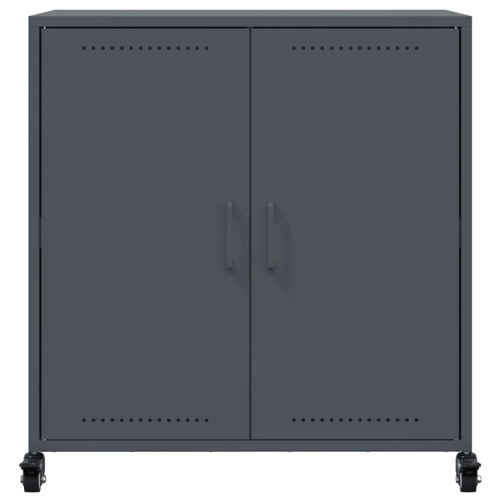 Buffet credenza cassettiera mobiletto mobile contenitore organizer per cucina soggiorno salotto 68,5 x 39 x 72 cm acciaio antracite 02_0029704
