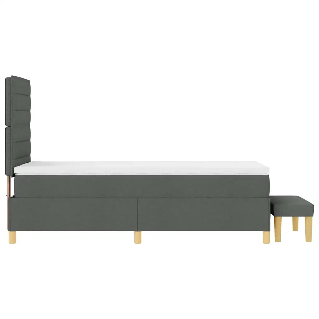 Letto a molle con cuscino Grigio scuro 200 x 90 cm Tessuto 3344199