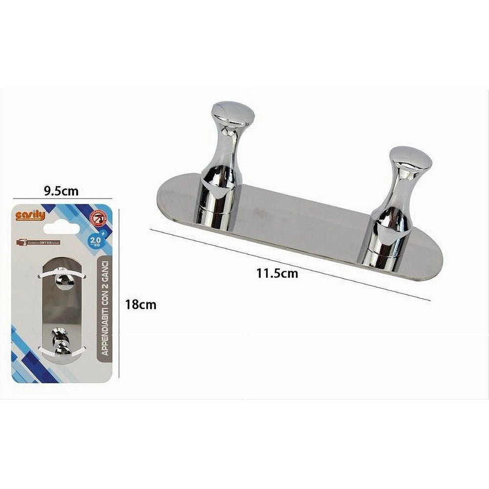 Trade Shop - Appendiabiti Con 2 Ganci Per Accappatoio Bagno Casa A Parete Contemporaneo 59746 -