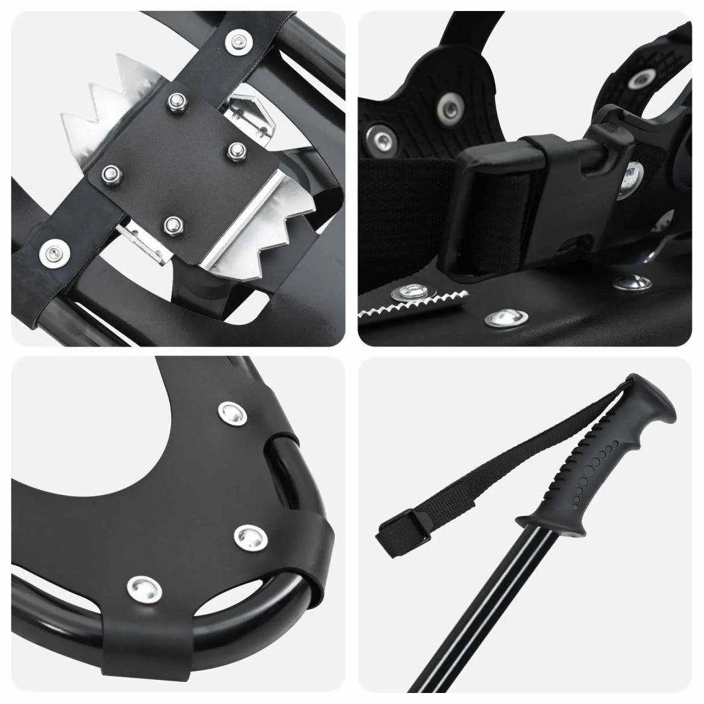 Racchette da neve 3 in 1 con bastoni da trekking Nero CFW6170891