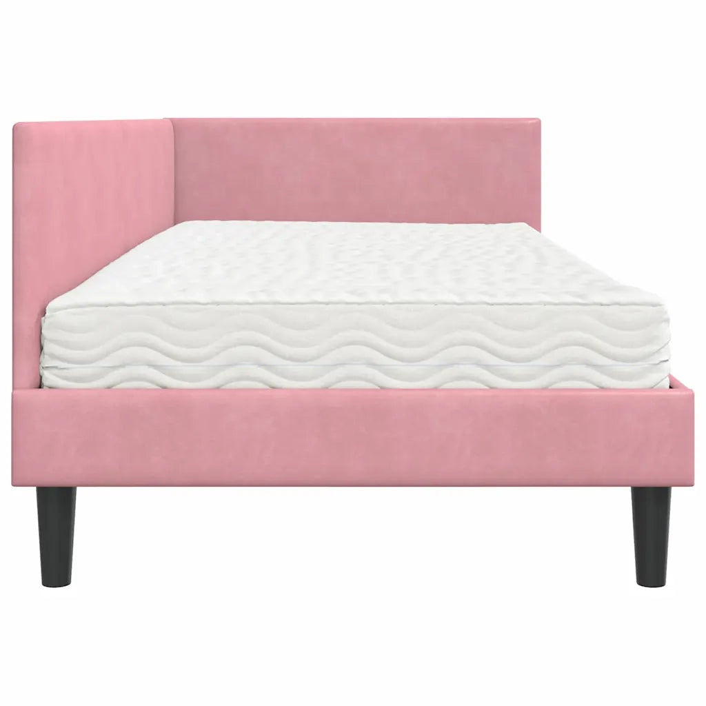 Struttura Letto Angolare con Materasso 2 pz-Giroletto con materasso Grigio Velluto 200255