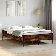Giroletto-Struttura Letto Rovere Fumo 140x200 cm in Legno Multistrato Metallo 762154