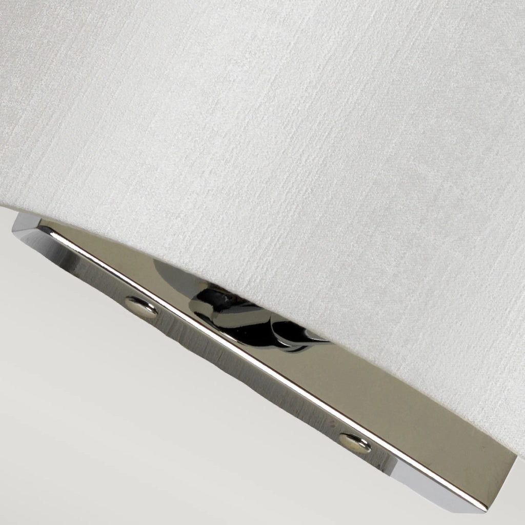 Applique Cooper cromata con paralume crema E27 23cm