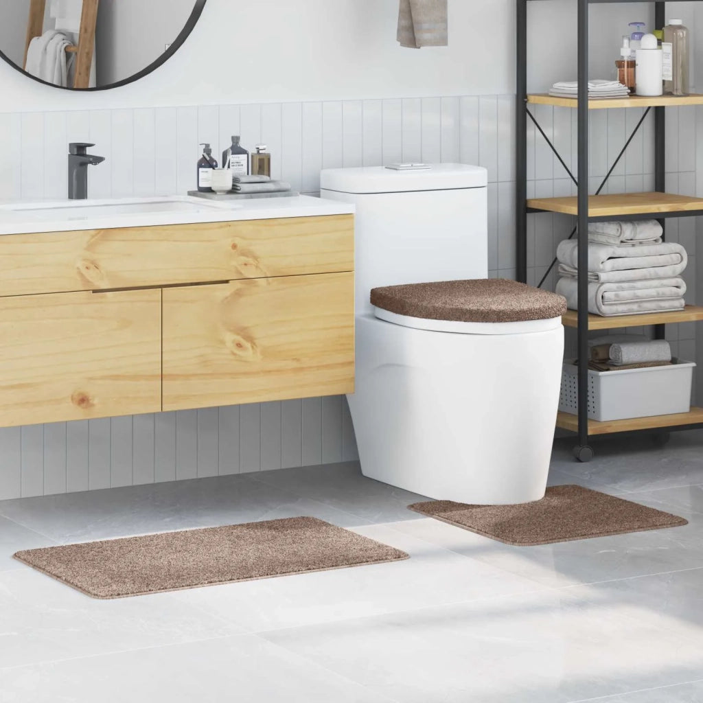 Set di tappetini antiscivolo per il bagno 3 pz Marrone PP CFW2069529