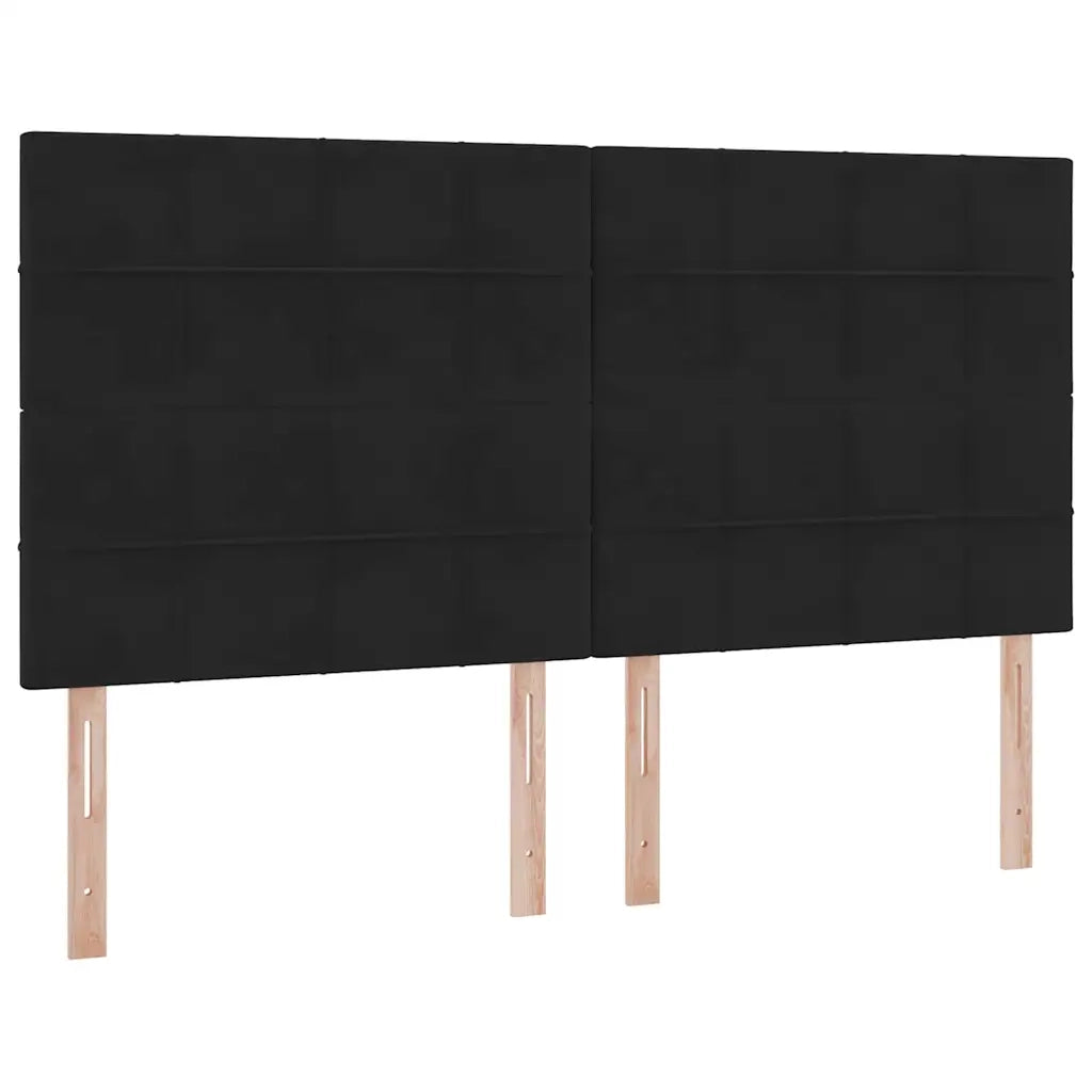 Letto con Contenitore con materasso Nero 180 x 200 cm Velluto