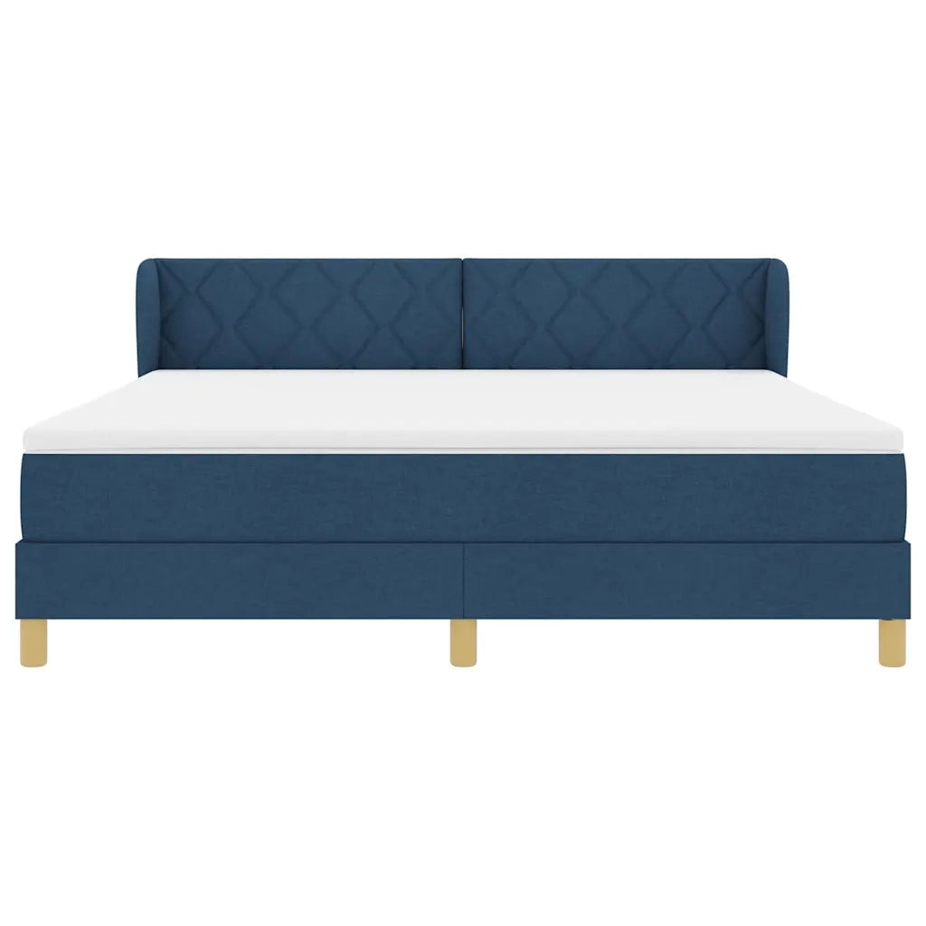 Letto a molle con testiera Blu 180 x 200 cm Tessuto 3340296