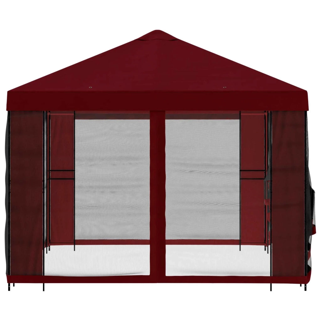 Gazebo da giardino con pareti laterali 4 × 3 m Borgogna