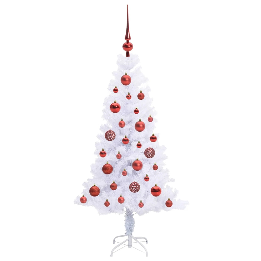 Albero di Natale | Decorazioni natalizie artificiale Bianco 120 cm PVC e Acciaio