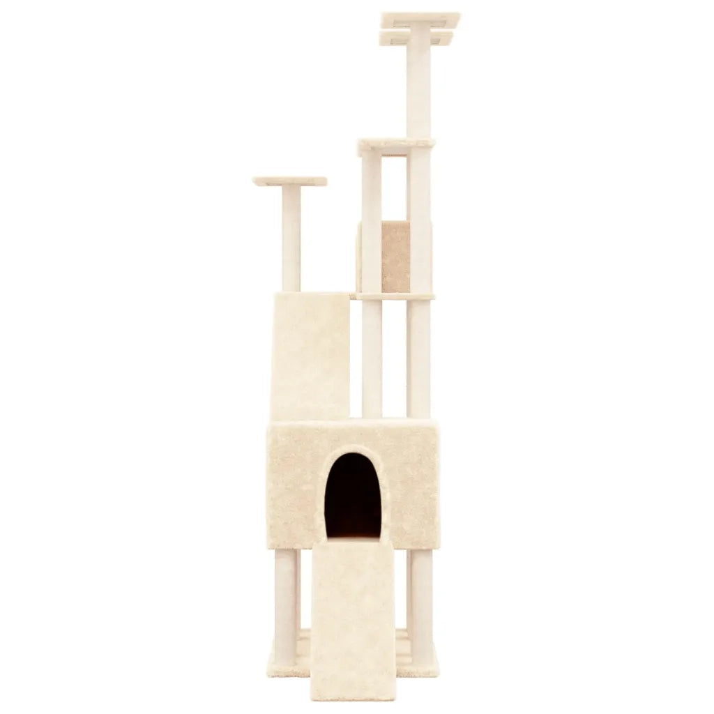 Albero per Gatti con Tiragraffi in Sisal Crema 190 cm 171648