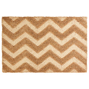 Zerbino in fibra di cocco naturale con fondo in PVC antiscivolo 40 x 60 cm Home Motivo a zig zag Decorazione moderna per interni